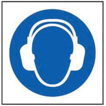 WEAR EAR PROTECTION SYMBOL -RPVC(100 X 100MM)