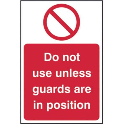 DO NOT USE UNLESS GUARDS ARE INPOSITION - SAV (200 X 300MM)