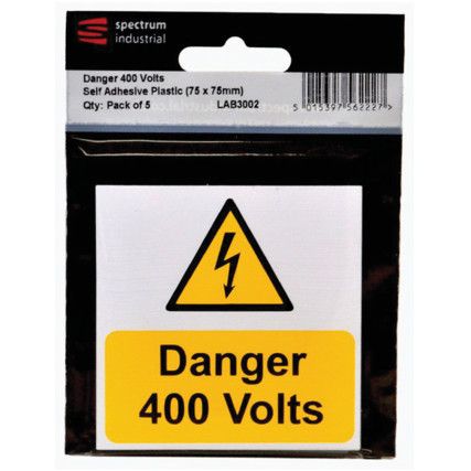 DANGER 400 VOLTS - PK-25 SAV(75 X75MM)