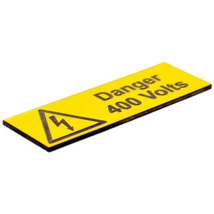 DANGER 400 VOLTS - PK-5ENGRAVED(75 X 25MM)