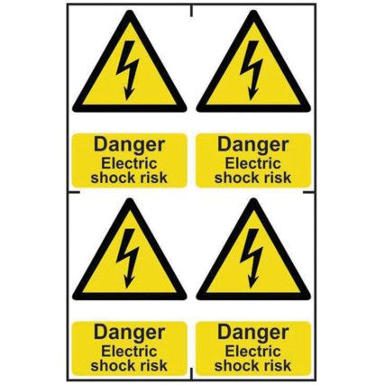 DANGER ELECTRIC SHOCK RISK -PVC(200 X 300MM)