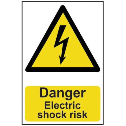 DANGER ELECTRIC SHOCK RISK -PVC(200 X 300MM)