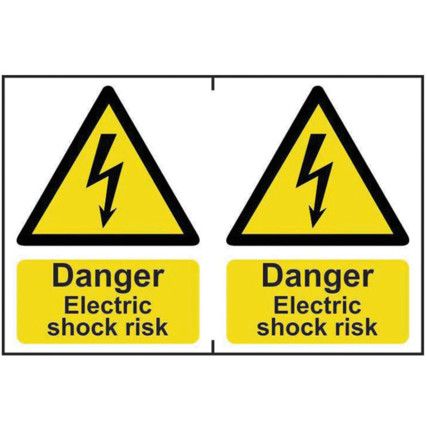 DANGER ELECTRIC SHOCK RISK -PVC(300 X 200MM)