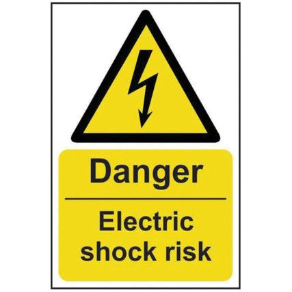 DANGER ELECTRIC SHOCK RISK -RPVC(200 X 300MM)