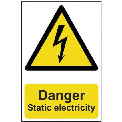 DANGER STATIC ELECTRICITY -PVC(200 X 300MM)