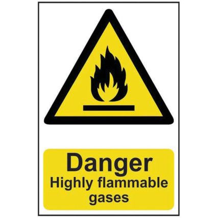 DANGER HIGHLY FLAMMABLE GASES -PVC (200 X 300MM)