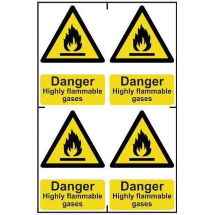 DANGER HIGHLY FLAMMABLE GASES -PVC (200 X 300MM)