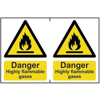 DANGER HIGHLY FLAMMABLE GASES -PVC (300 X 200MM)