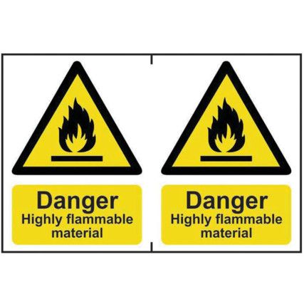 DANGER HIGHLY FLAMMABLE MATERIAL- PVC (300 X 200MM)