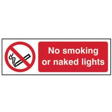 NO SMOKING OR NAKED LIGHTS -SAV(600 X 200MM)