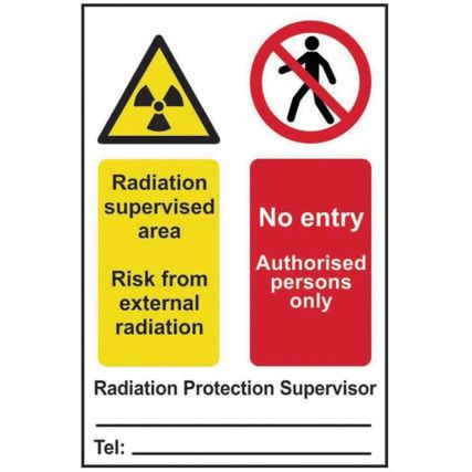 RADIATION SUPERVISED AREA NO ENTRYAUTH PERSONS ONLY-PVC(200X300MM)