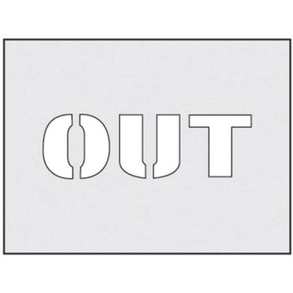 OUT' STENCIL (190 X 300MM)  