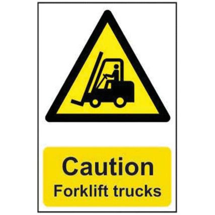 CAUTION FORKLIFT TRUCKS - PVC(200X 300MM)