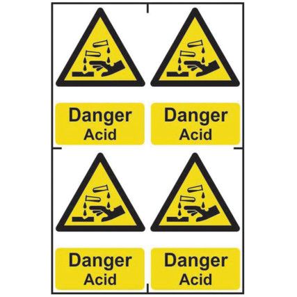 DANGER ACID - PVC (200 X 300MM) 