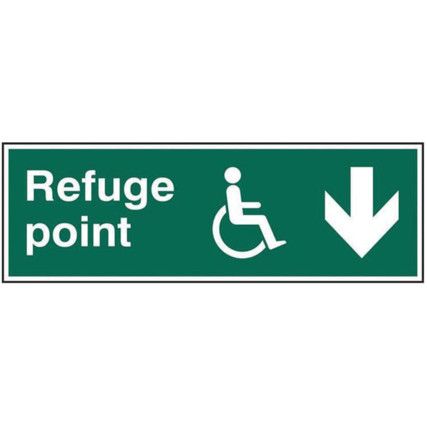 REFUGE POINT ARROW DOWN - PVC(450X 150MM)