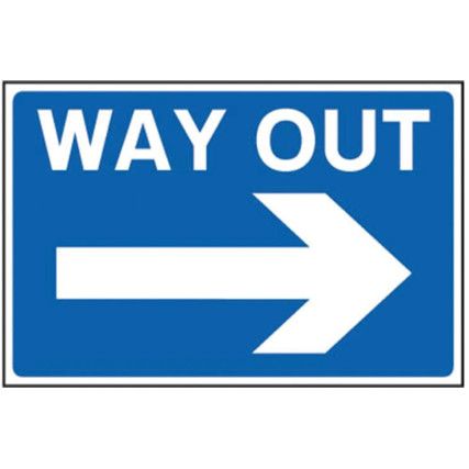 WAY OUT ARROW RIGHT- RPVC (600X450MM)