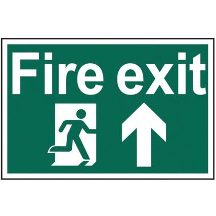 FIRE EXIT ARROW UP - RPVC (300X200MM)