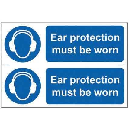 EAR PROTECTION MUST BE WORN -PVC(300 X 200MM)