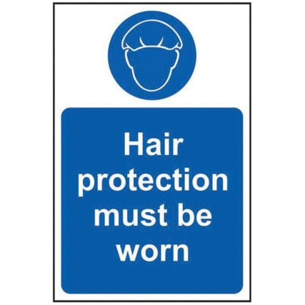 HAIR PROTECTION MUST BE WORN -SAV(200 X 300MM)