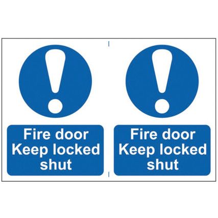 FIRE DOOR KEEP LOCKED SHUT -PVC(300 X 200MM)