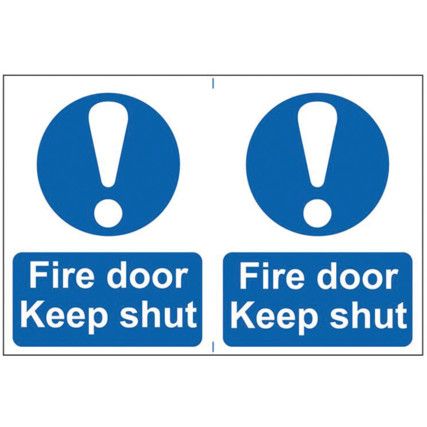 FIRE DOOR KEEP SHUT - PVC (300X200MM)