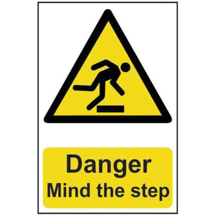 DANGER MIND THE STEP - PVC (200X300MM)