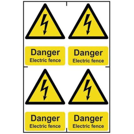 DANGER ELECTRIC FENCE - PVC (200X300MM)