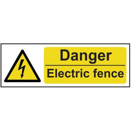 DANGER ELECTRIC FENCE - RPVC(300X 100MM)