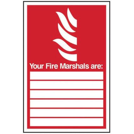 FIRE MARSHALS ARE:____ - RPVC(200X 300MM)