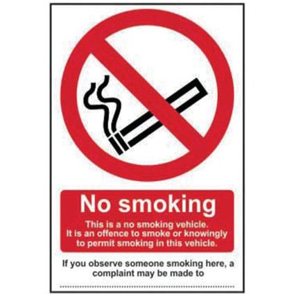 NO SMOKING THIS IS A NO SMOKINGVEHICLEÃ¢â‚¬Â¦ - CLG (100 X 150MM)