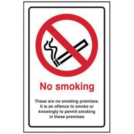 NO SMOKING. Ã‚Â THESE ARE NO SMOKINGPREMISES - RPVC (200 X 300MM)