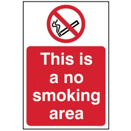 THIS IS A NO SMOKING AREA -RPVC(400 X 600MM)