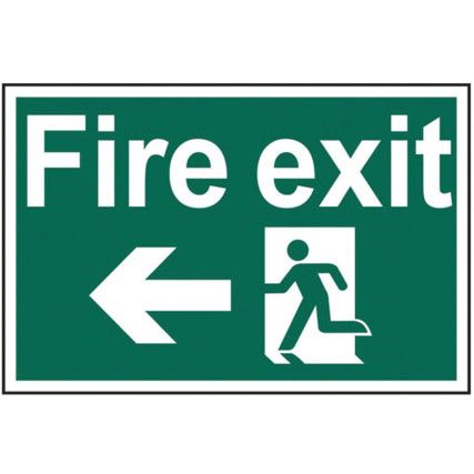 FIRE EXIT ARROW LEFT - RPVC (300X200MM)