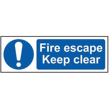 FIRE ESCAPE KEEP CLEAR - RPVC(300X 100MM)