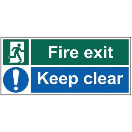 FIRE EXIT KEEP CLEAR - SAV (450X200MM)