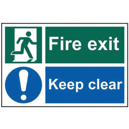 FIRE EXIT KEEP CLEAR - PVC (300X200MM)