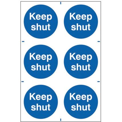 KEEP SHUT - PVC (200 X 300MM) 