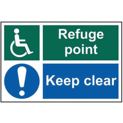 REFUGE POINT KEEP CLEAR - PVC(300X 200MM)