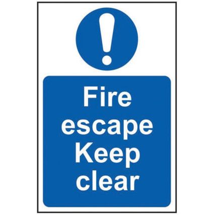 FIRE ESCAPE KEEP CLEAR - PVC (200X 300MM)