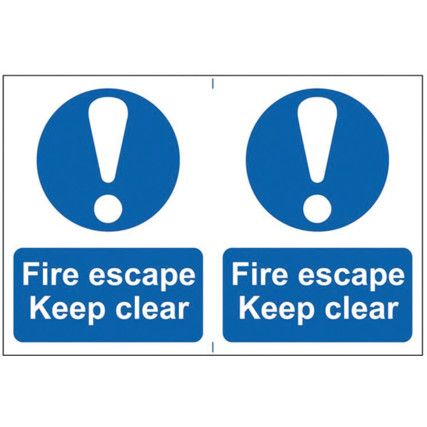 FIRE ESCAPE KEEP CLEAR - PVC (300X 200MM)