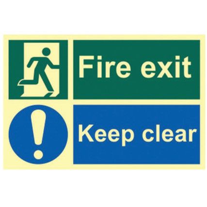 FIRE EXIT KEEP CLEAR - PHO (300X200MM)