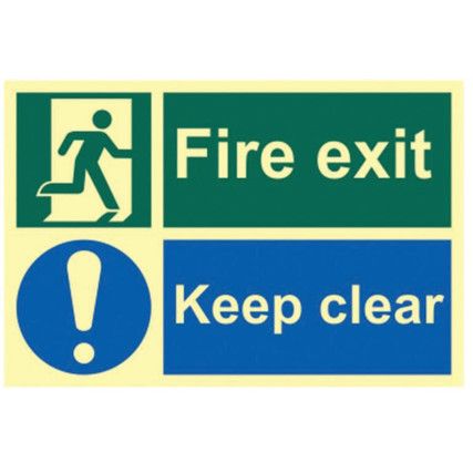 FIRE EXIT KEEP CLEAR - PHS (300X200MM)