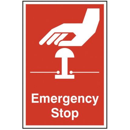 EMERGENCY STOP - PVC (200 X300MM)