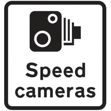 450 X 550MM DIBOND 'SPEED CAMERAS ' ROAD SIGN (WITH CHANNEL)