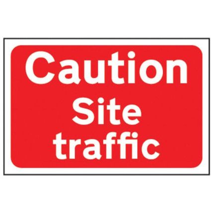 CAUTION SITE TRAFFIC - RPVC (600X450MM)