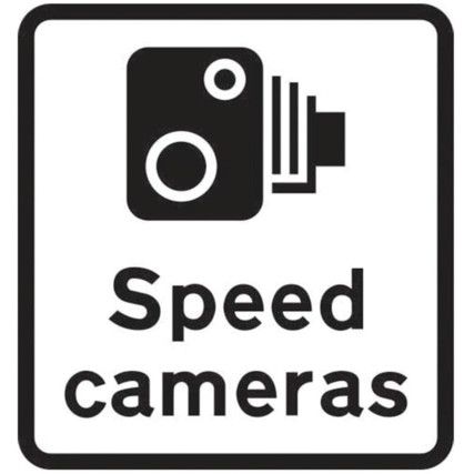 450 X 550MM DIBOND 'SPEED CAMERAS ' ROAD SIGN (WITHOUT CHANNEL)