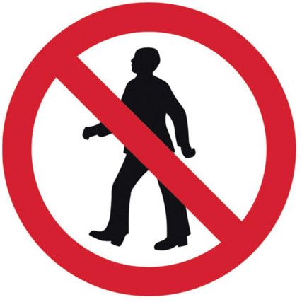 450MM DIA DIBOND 'NO PEDESTRIANS' ROAD SIGN (WITHOUT CHANNEL)