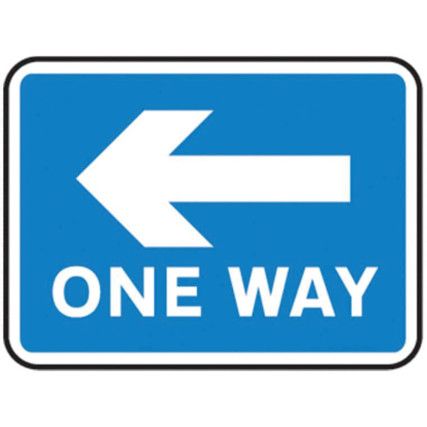 600 X 450MM DIBOND 'ONE WAY LEFTARROW' ROAD SIGN (WITH CHANNEL)