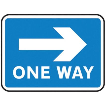 600 X 450MM DIBOND 'ONE WAY RIGHT ARROW' ROAD SIGN (WITH CHANNEL)