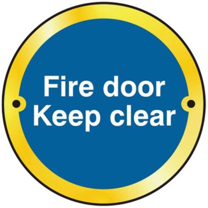 FIRE DOOR KEEP CLEAR DOOR DISC -PB (75MM DIA.)